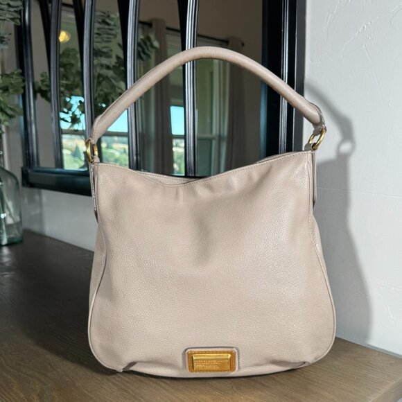 Marc by Marc Jacobs Q Hillier Pebbled Leather Hobo – Taupe - Picture 2 of 13